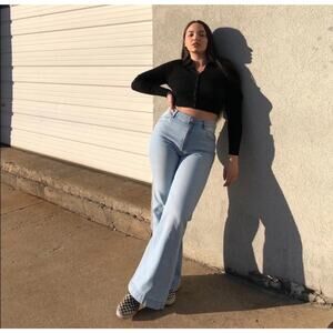 Rollas East Coast Flare Jeans 26 Blue Denim Light Wash Flare Western Cowboy